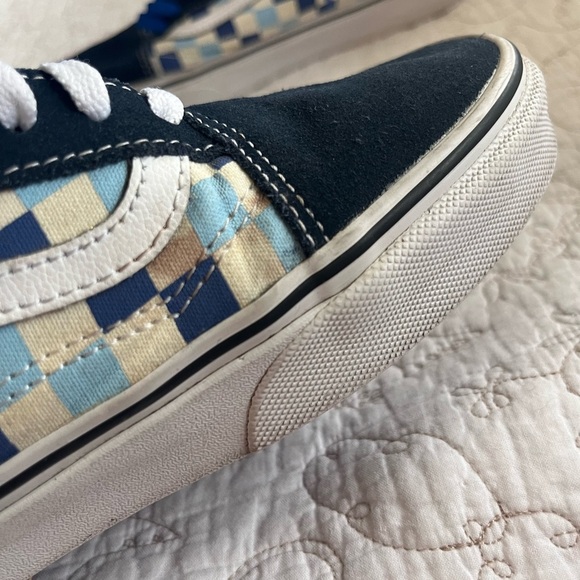 Vans Old Skool Blue Topaz Checkerboard Lace Up Men’s 9.5 Women’s 11 - Picture 12 of 12